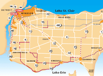 Map of Windsor Essex-County and Pelee Island